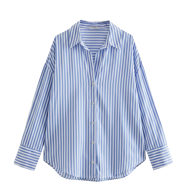 Camisa de Botão Feminina Listrada