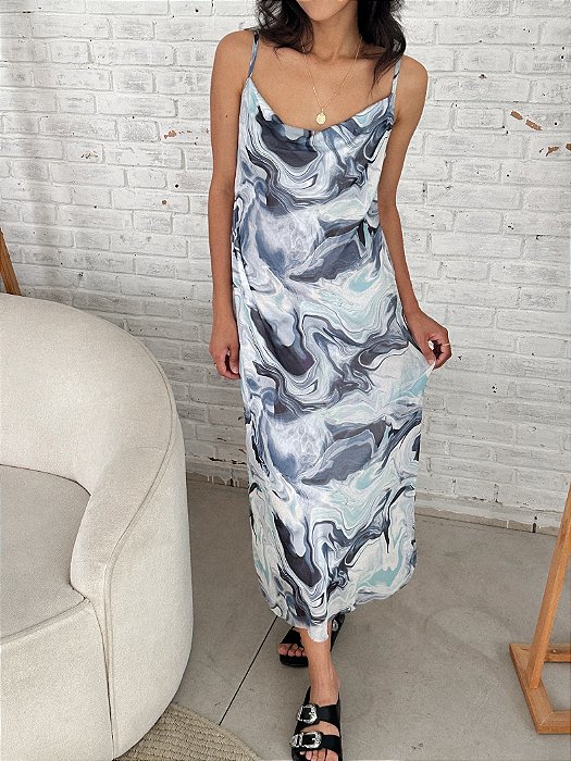 Vestido Mescla Azul