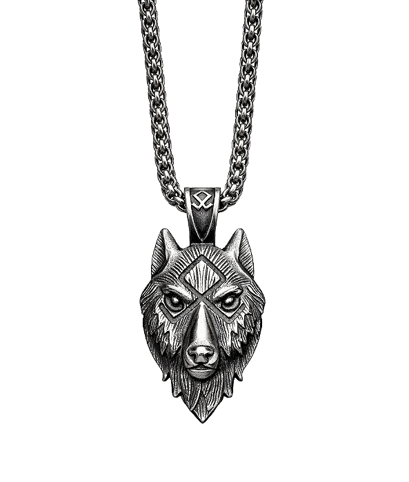 Colar com pingente Fenrir Amulet