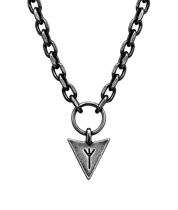 Colar com pingente Amuleto Algiz