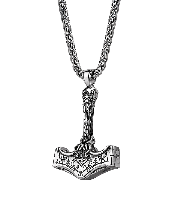 Colar com pingente Mjölnir Rúnico