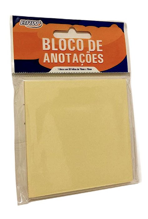 Bloco de anotações -  amarelo - Quadrado - 50 folhas