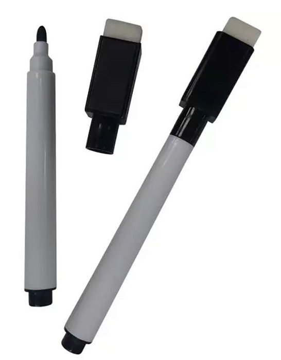 Caneta para quadro branco com apagador e imã