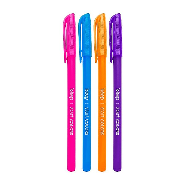 Caneta Esferográfica Start Colors, ponta média 1.0mm - Keep