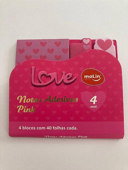 Bloco Adesivo Love Pink - 160 Folhas