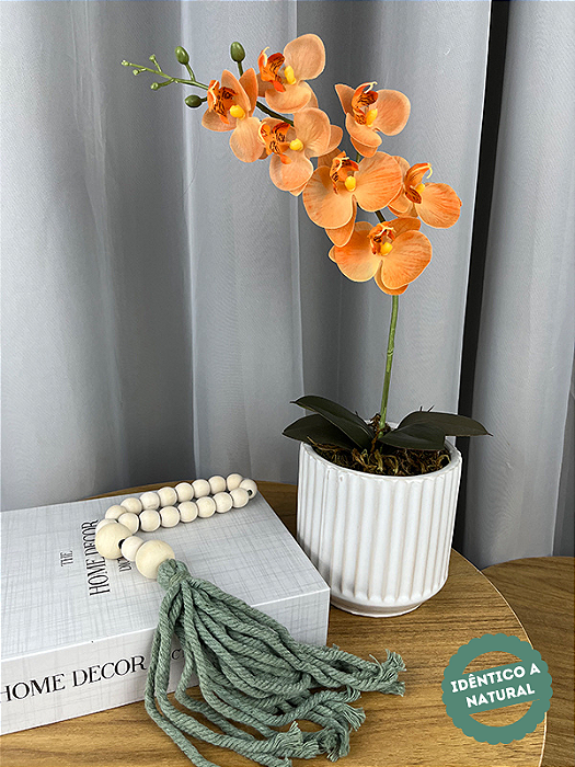 Arranjo de Orquídea Artificial com Vaso Cerâmica Branco - Loja de Decoração  Online | Comprar Artigos de Decoração para Sala | Decor Centro