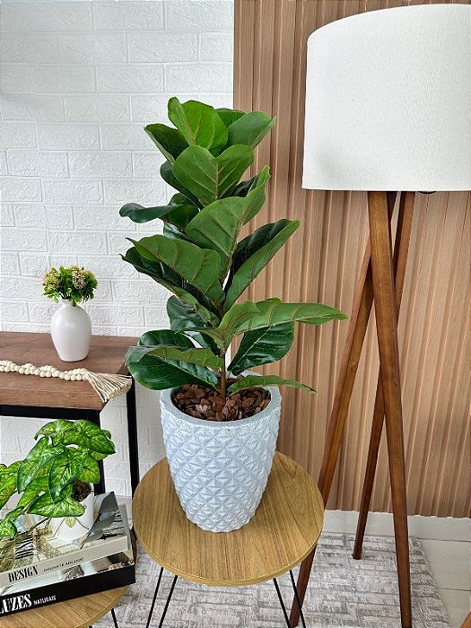 Árvore Artificial Ficus Lyrata 85cm Vaso de Polietileno