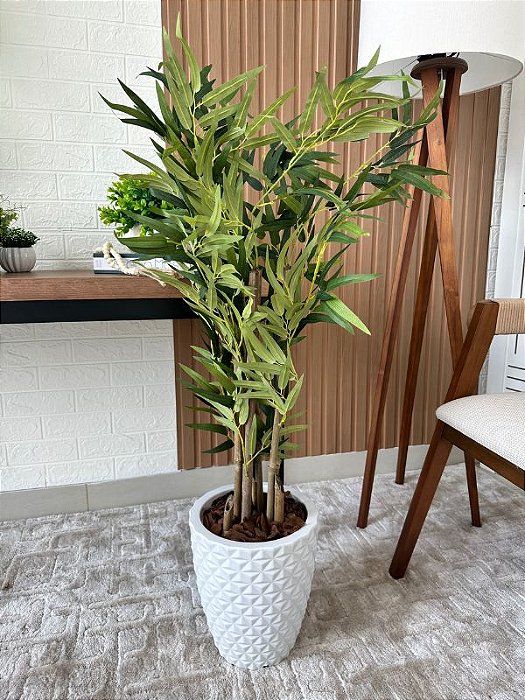 Bambu Artificial 110cm com Toque Real Vaso Polietileno