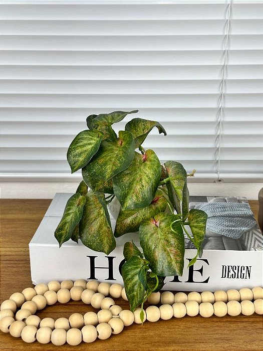 Planta Artificial 3d Caída Vaso Cerâmica Branco