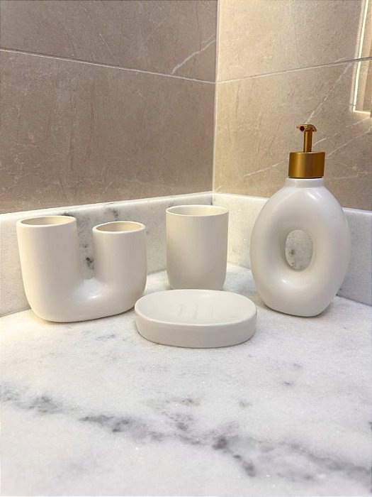 Conjunto Banheiro 4 Peças Branco