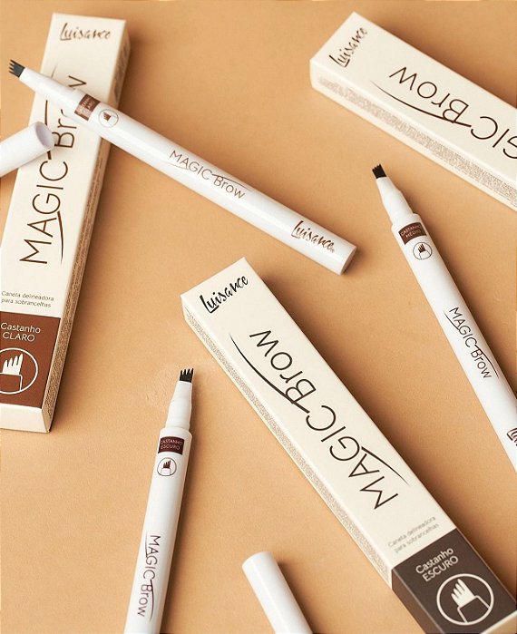 Caneta Delineadora Sobrancelha Magic Brow cores( castanho Claro-Médio-Escuro) - Luisance