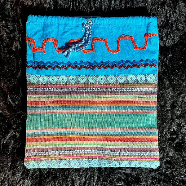 Bolsa Xamânica Artesanal para Cachimbo, Tabaco e outras Medicinas - B