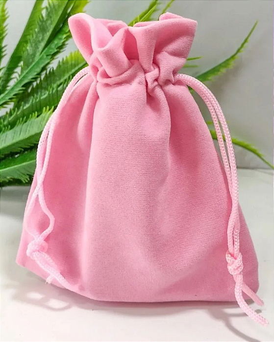 Saquinho de veludo rosa