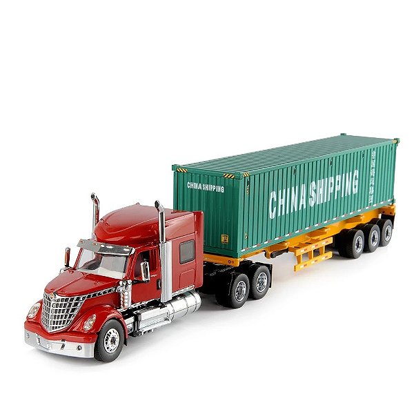 Miniatura Caminhão Lonestar Carreta Container 1:50  Masters