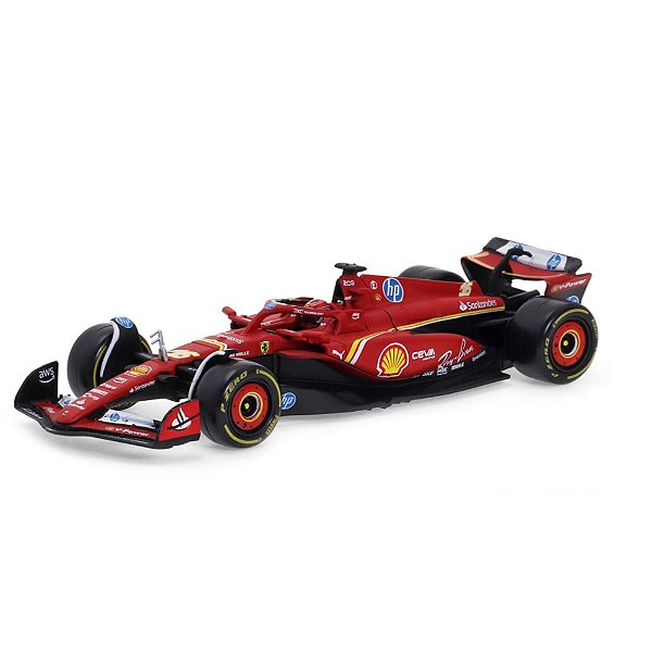 Fórmula 1 Ferrari SF24 Charles Leclerc 2024 1:43 Bburago c/ Display e Piloto