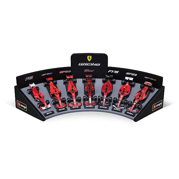 Formula 1 Ferrari Racing  Coleção 7 Carros 1:43 com Acrílico
