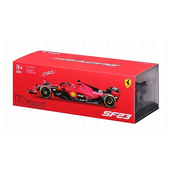 Fórmula 1 Ferrari SF23 Charles 1:24 Bburago Case em Acrilico
