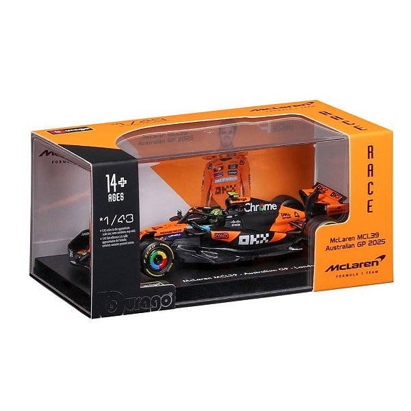Fórmula 1 Mclaren Mcl39 2025 Norris 1:43 Acrilico E Piloto