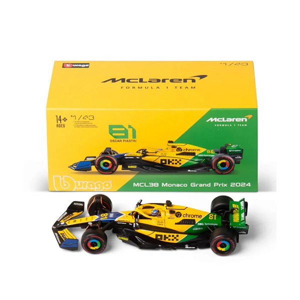 Fórmula 1 Mclaren Mcl38 Senna #81 Piastri 1:43 Case Acrílico 1/43