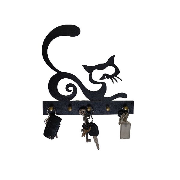 Porta chave cabideiro silueta de gatinho Essentials Petneon