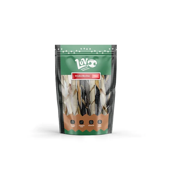 Stickos de Pele Bovina 10un - LUV