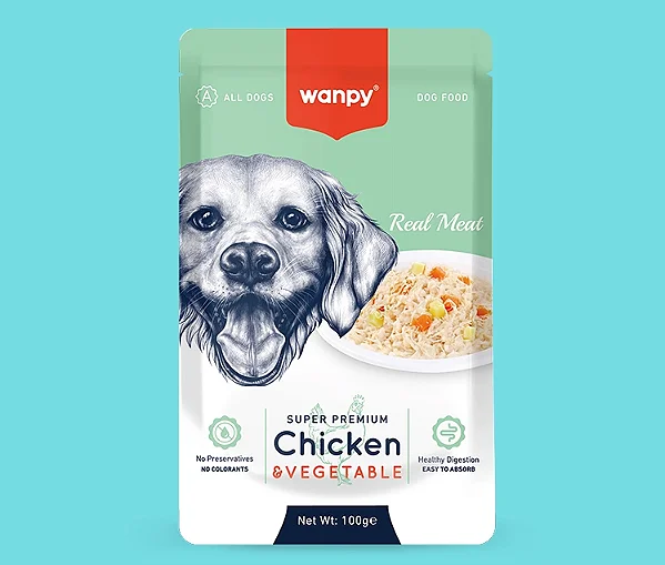 Sachê de Alimento Úmido Sabor Frango e Vegetais 100g - Wanpy