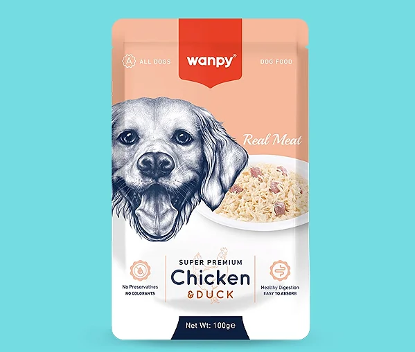 Sachê de Alimento Úmido Sabor Frango e Pato 100g - Wanpy