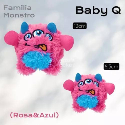 Pelúcia com Bola de Apito Baby Monster Rosa G - Petta