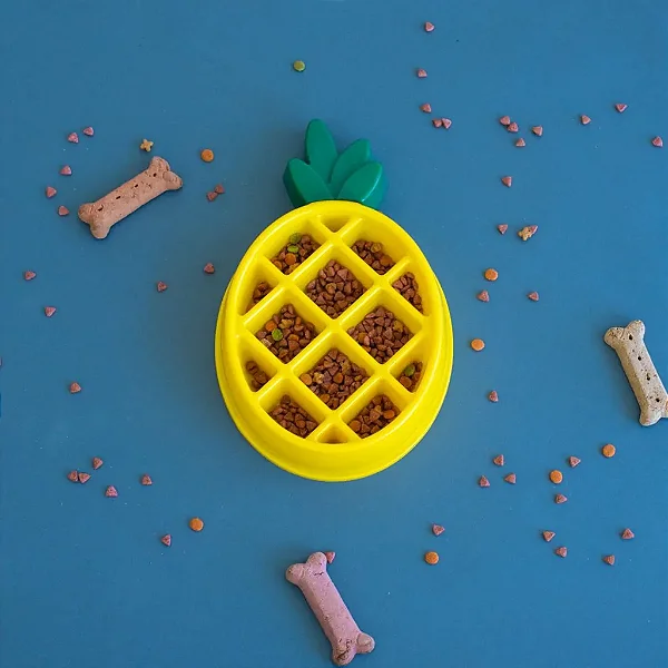 Comedouro Lento Happy Bowl Pineapple - Zippy Paws