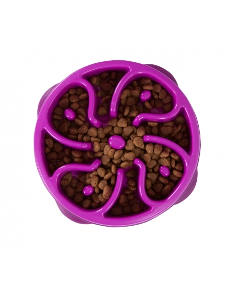 Comedouro Lento OH Fun Feeder SloBowl Roxo M - Outward Hound