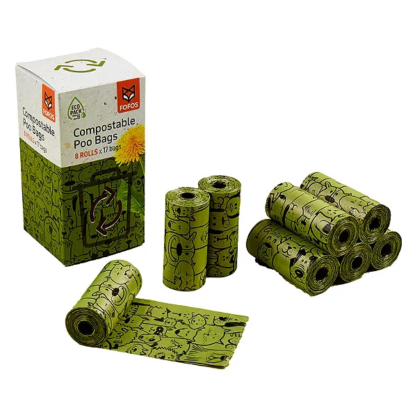 Saquinhos Higiênicos Compostável Cata Caca 8 rolos - Petta