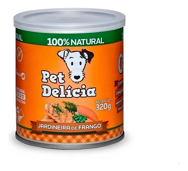 Alimento Natural Para Cães Jardineira de Frango 320g - Pet Delicia
