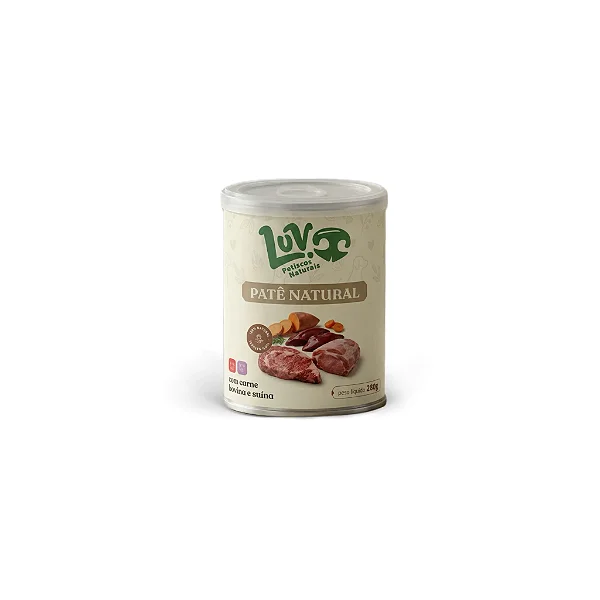 Patê Natural Para Cães Sabor Carne Bovina e Suína 280g - LUV