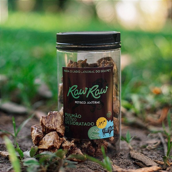 Petisco de Pulmão Suíno Pote para Cães e Gatos 70g - Raw Raw