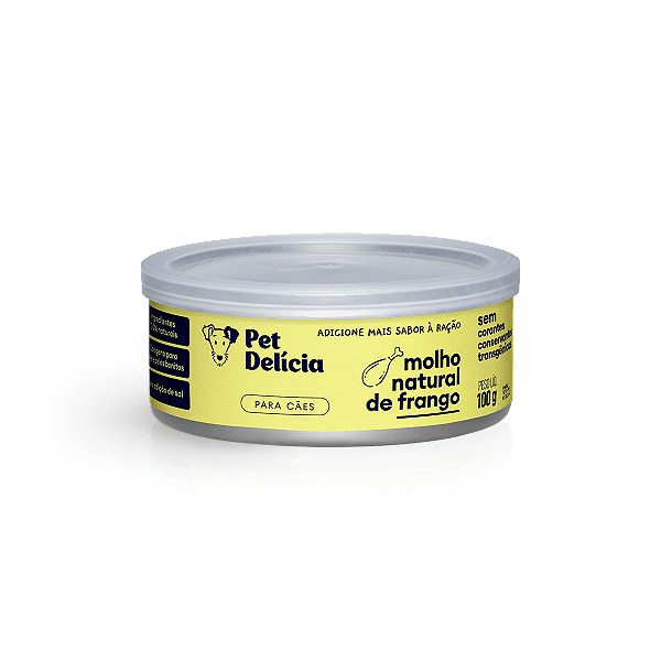 Molho Natural Para Cães Sabor Frango 100g - Pet Delicia