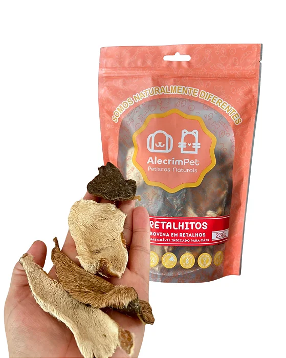 Retalhos de Couro Bovino 230g - Alecrim Pet