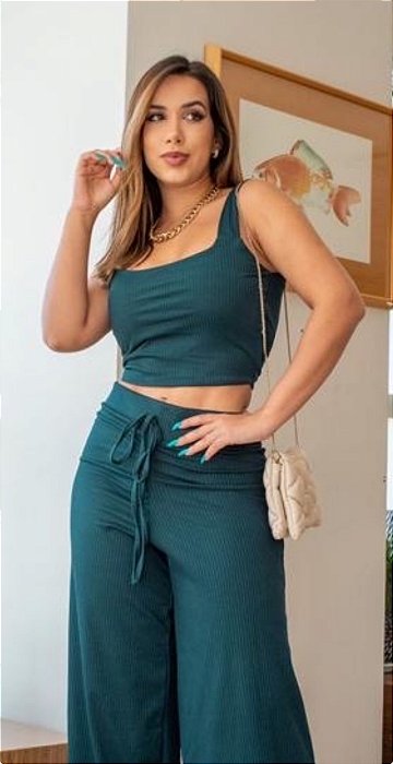 Cropped Alça Verde Musgo