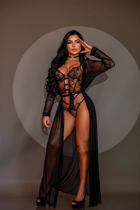 CORSELET KAKAU PRETO-2 PEÇAS