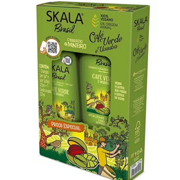 Kit Skala Expert Café Verde e Ucuba Shampoo + Condicionador 325 ml