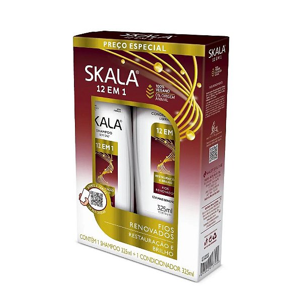 Kit Skala Shampoo e Condicionador 12 em 1 Restauração Espetacular 325 ml