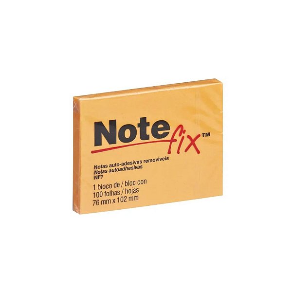 Bloco de Notas Adesivas 3M Notefixx Folha Laranja 100 Folhas