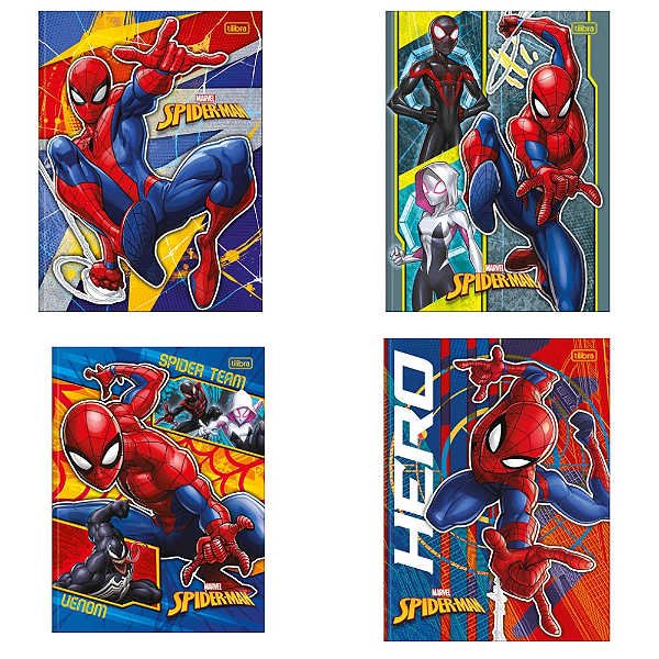 Caderno Brochura Universitário Tilibra Homem Aranha 80 Folhas Capa Dura Sortidas