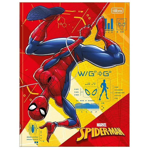 Caderno Brochura Universitário Tilibra Homem Aranha 80 Folhas Capa Dura Sortidas