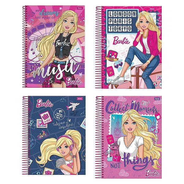 Caderno Foroni Universitário Barbie 300 Folhas 15 Matérias