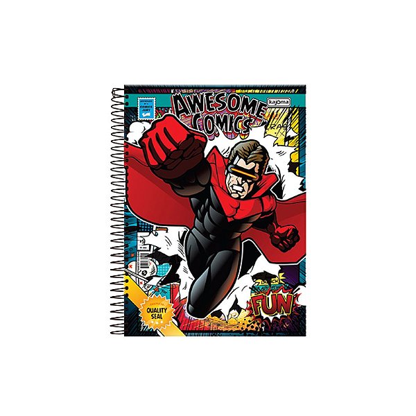 Caderno Kajoma Fun Universitário 15 matérias 300 Folhas Capas Sortidas