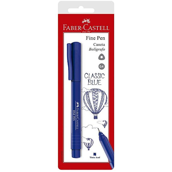 Caneta Fine Pen Faber Castell Classic Blue 0.4mm Azul