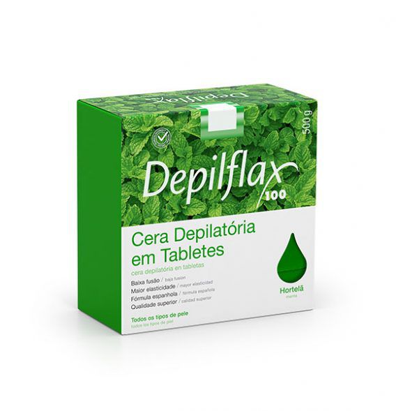 Cera Depilatória em Tabletes Depilflax Hortelã 500g