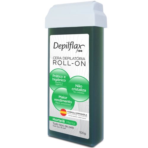 Cera Depilatória Roll-on Depilflax 100g Hortelã