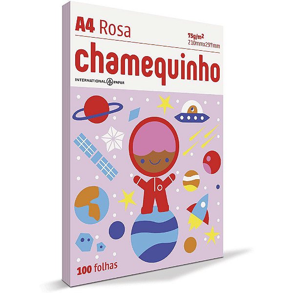 Chamequinho A4 rosa 100 folhas