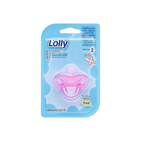 Chupeta Lolly Tamanho 2 +6 Meses 0-T2 Rosa